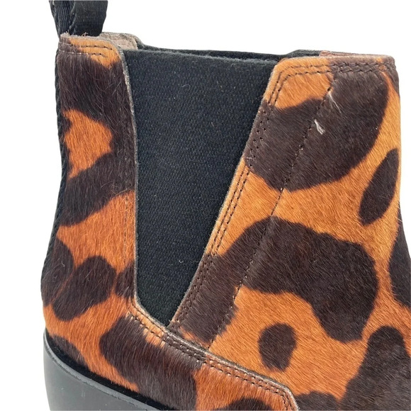 NWOT Louise et Cie  Brown Zareb Chelsea Platform Cow Hair Pull Boot Sz:7.5M - Picture 2 of 8
